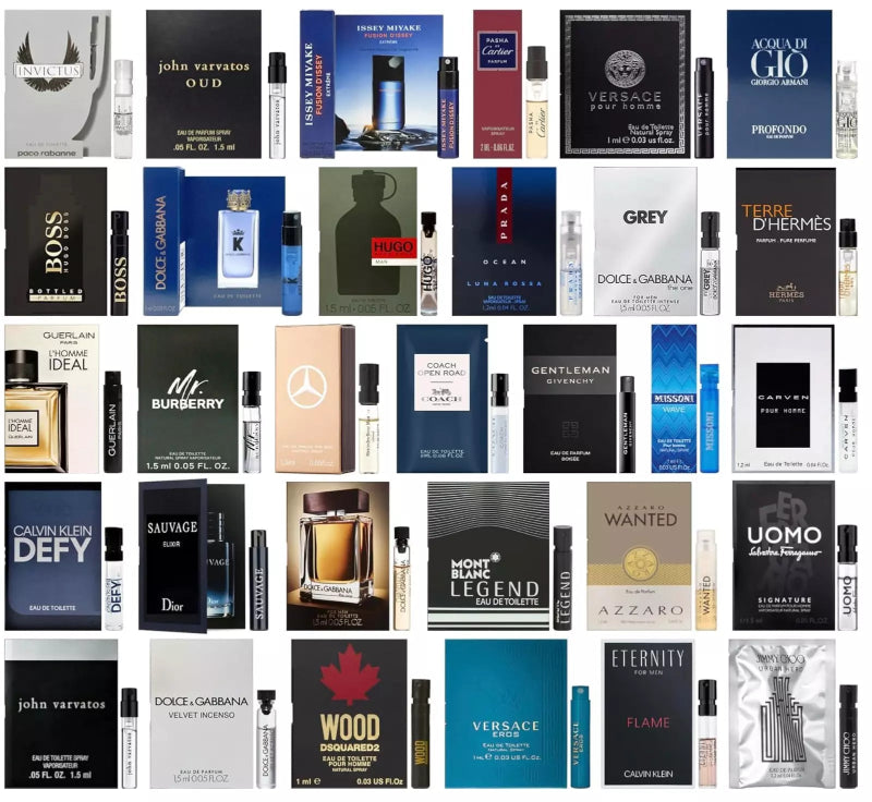 12 men’s designer cologne sample spray set 0.03–0.05oz – authentic fragrance vials by Ghbb Trading